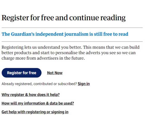 The Guardian Registration Wall Example