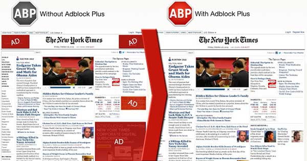 Comparing Adblock of NYTimes Ads