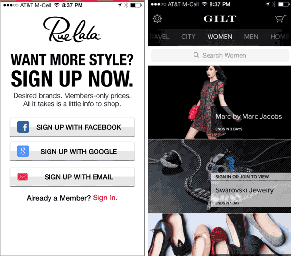 Gilt Registration Wall to drive visitor signups